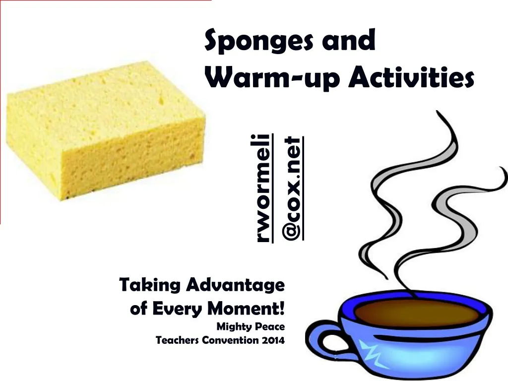 sponges and warm up activities n.