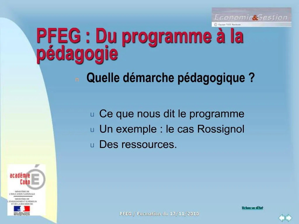 PPT - PFEG : Du Programme La P Dagogie PowerPoint Presentation, Free ...