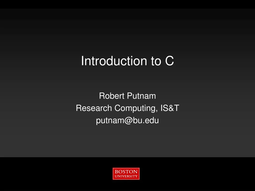 introduction to c presentation