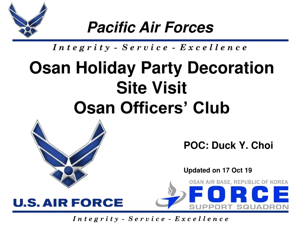 osan holiday party decoration site visit osan officers club n.