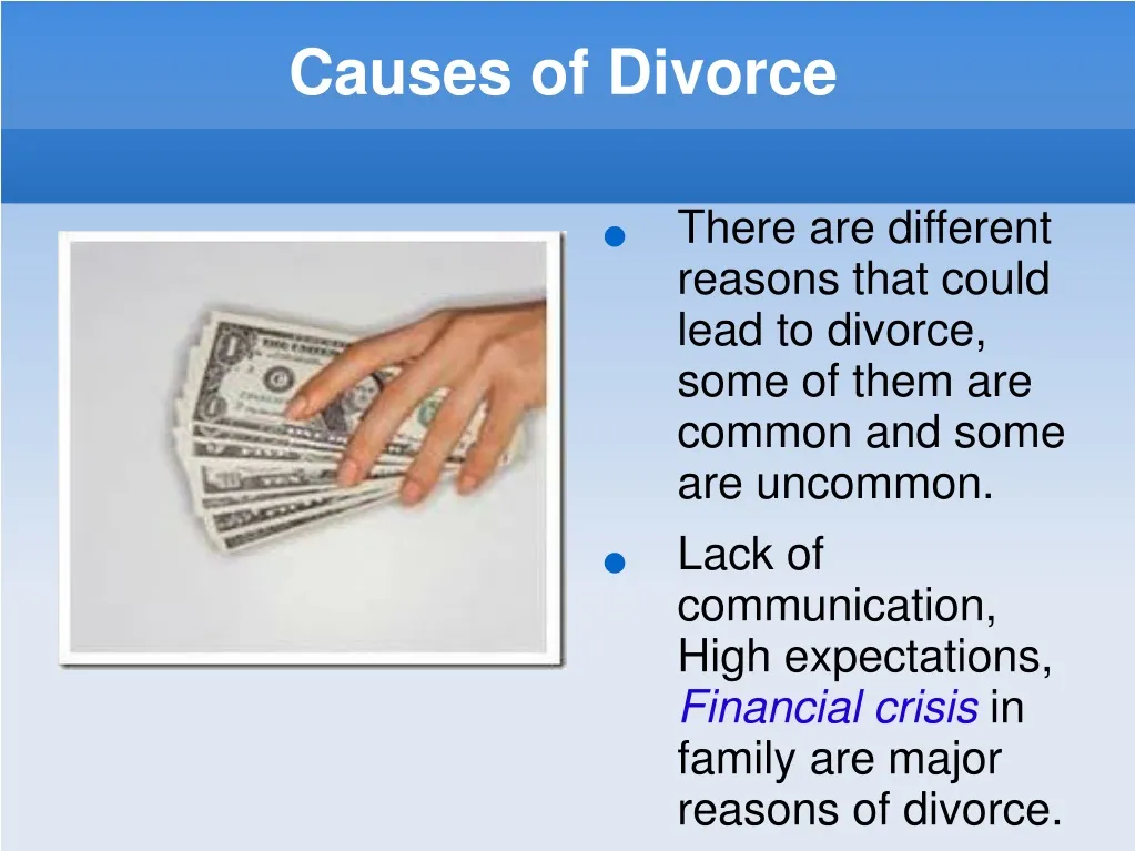 causes of divorce n.