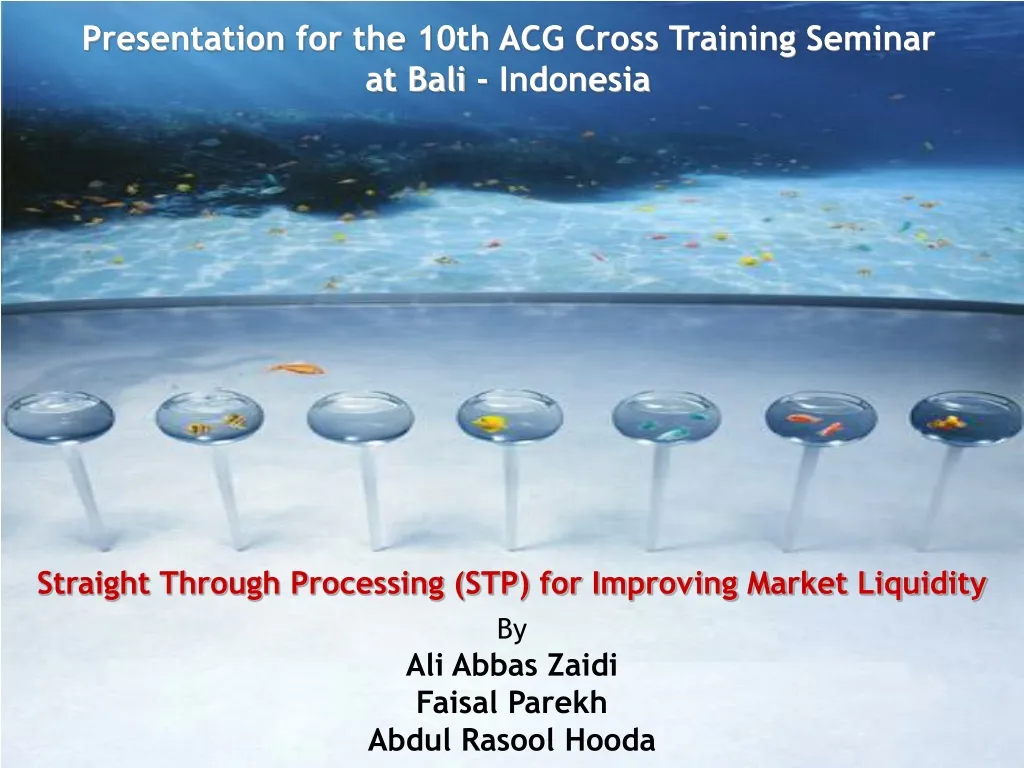 presentation for the 10th acg cross training n.