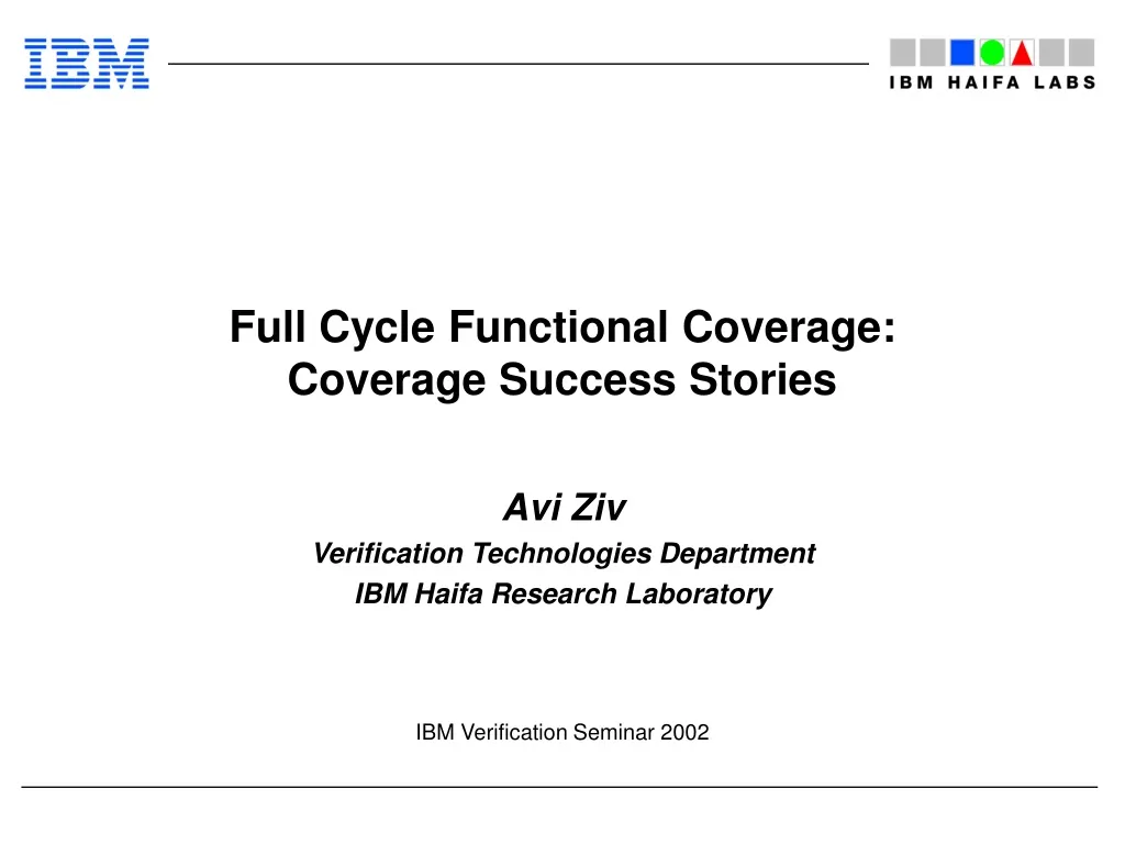 full cycle functional coverage coverage success stories n.