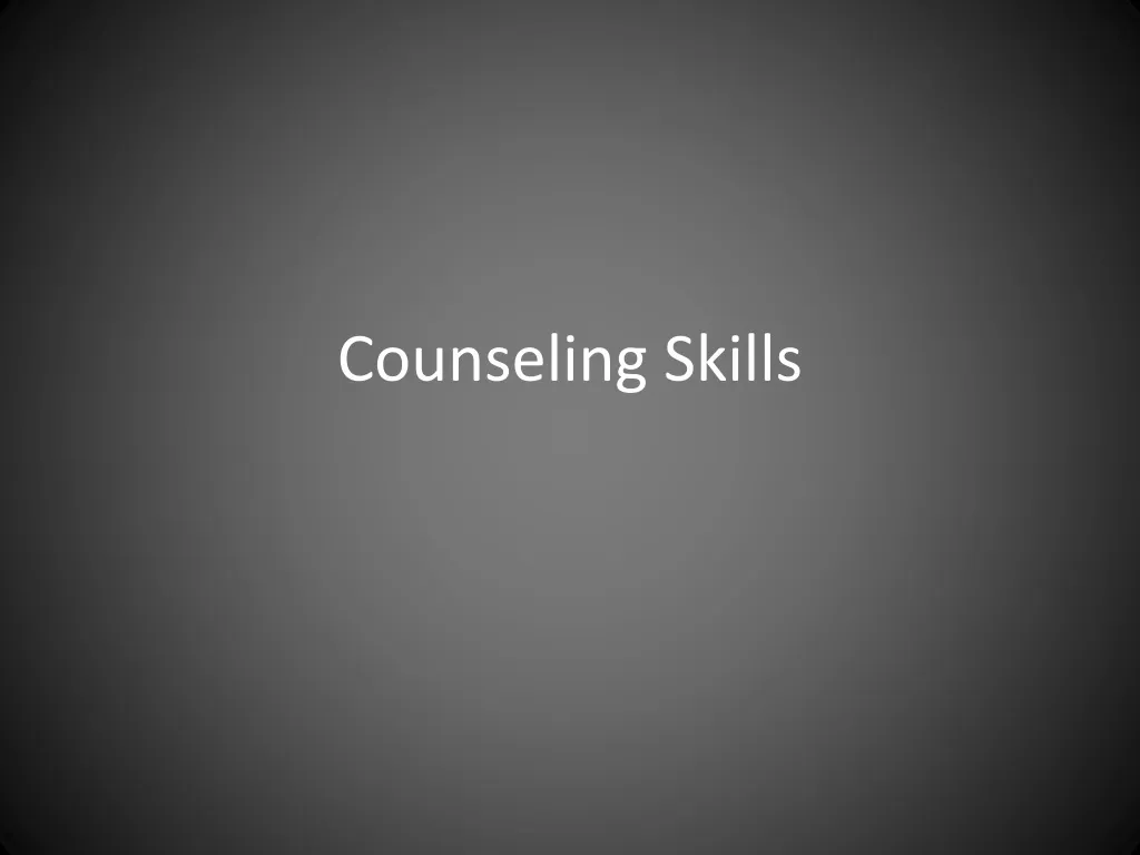 counseling skills n.