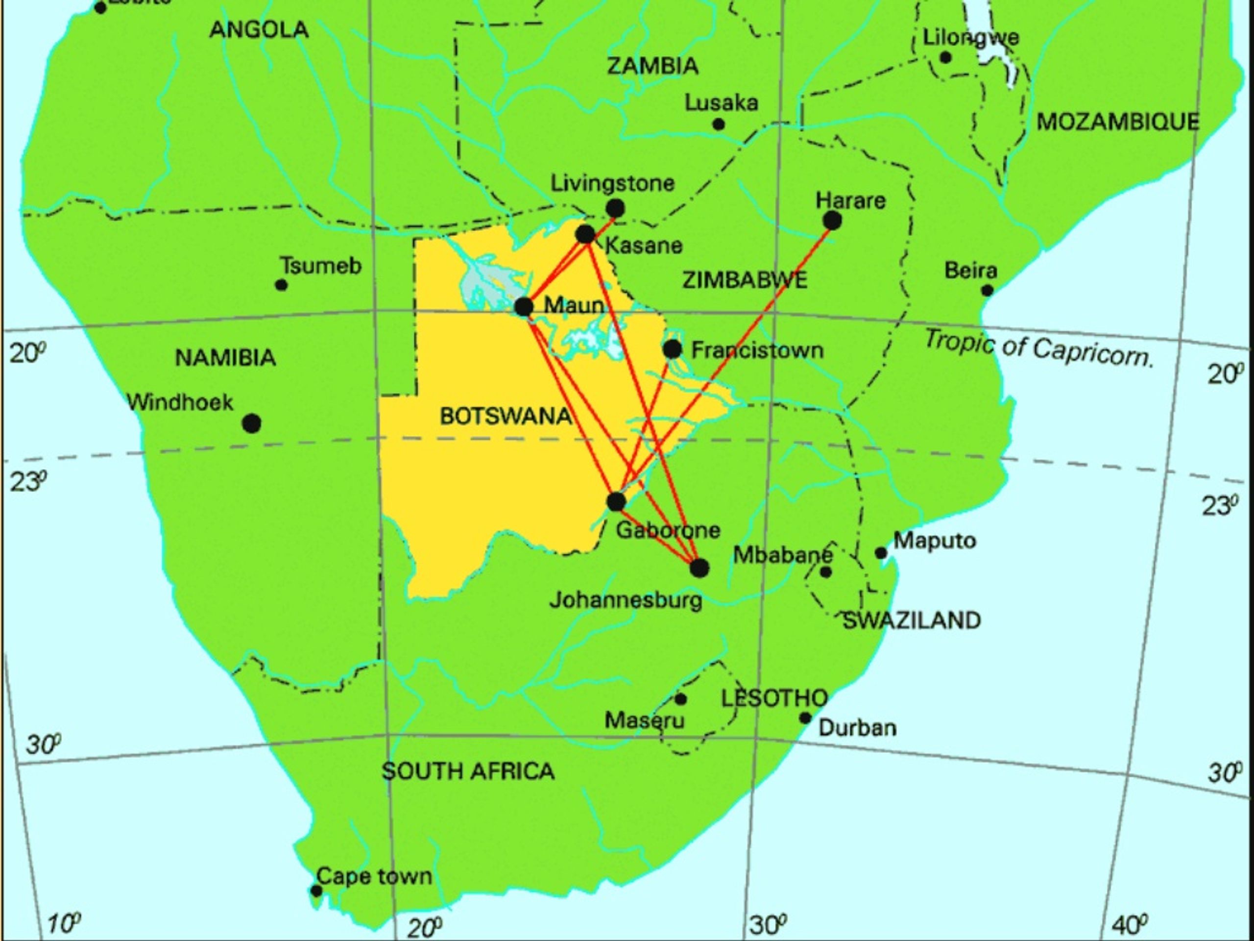 Ботсвана на карте. Столица Ботсваны на карте Африки. Ботсвана Страна в Африке на карте. Где находится Ботсвана на карте. Расположение Ботсваны на карте.