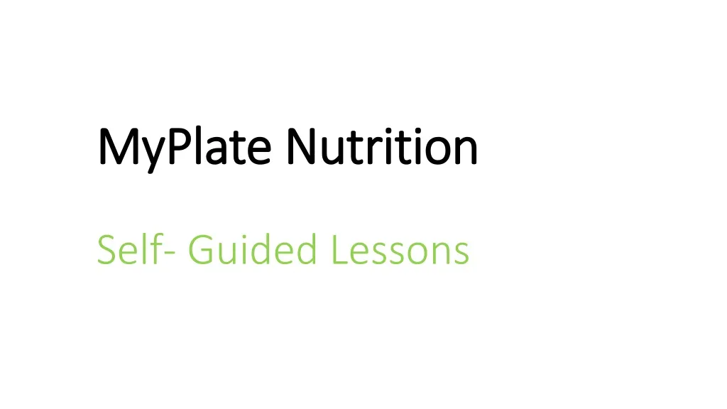 myplate nutrition self guided lessons n.