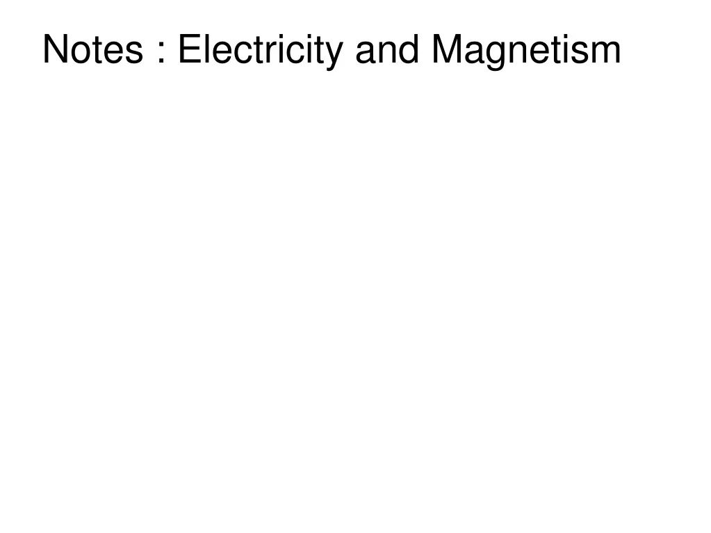 notes electricity and magnetism n.