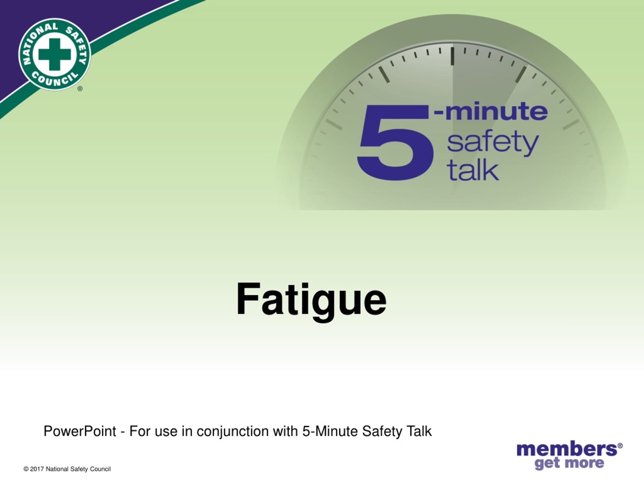 safety presentation on fatigue