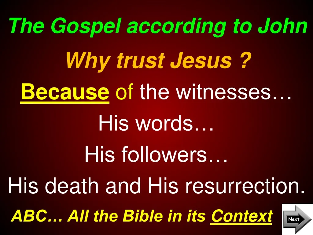 the gospel according to john n.