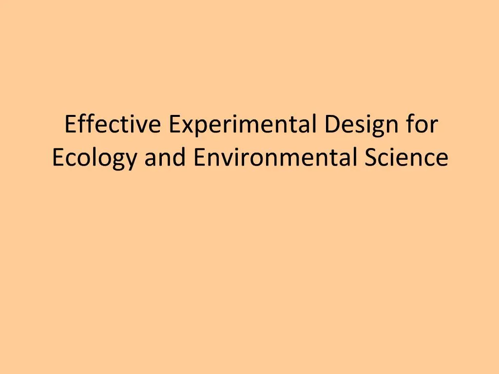 experimental design ecology example