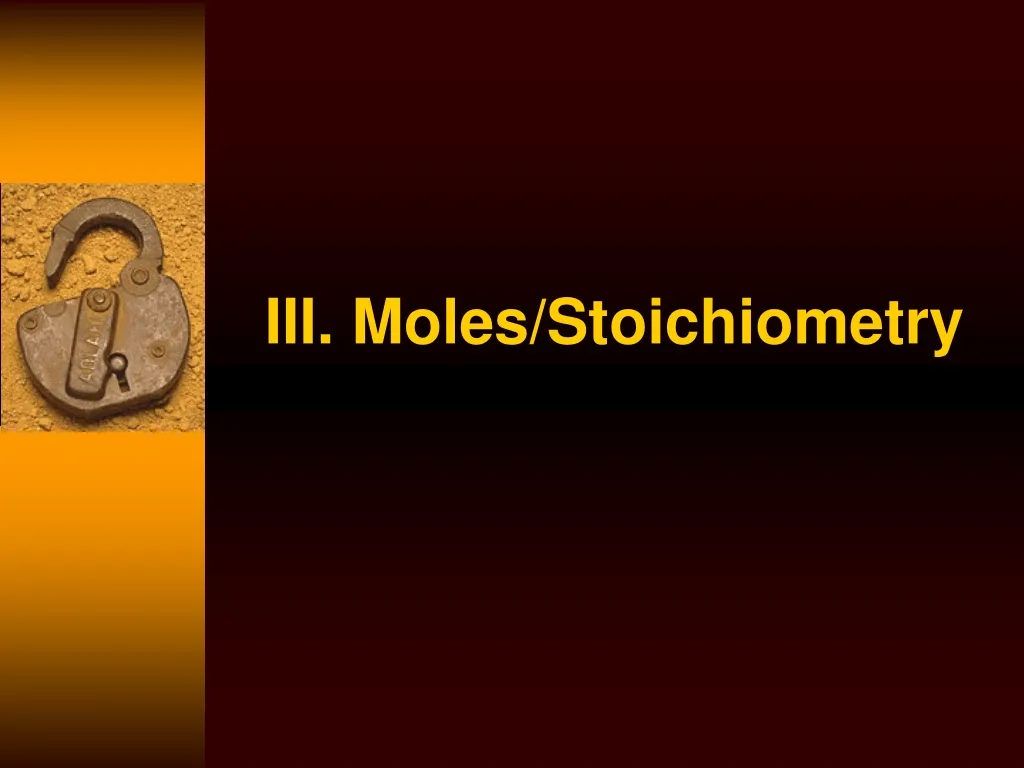 iii moles stoichiometry n.