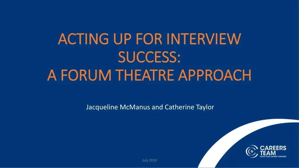 acting up for interview success a forum theatre approach n.