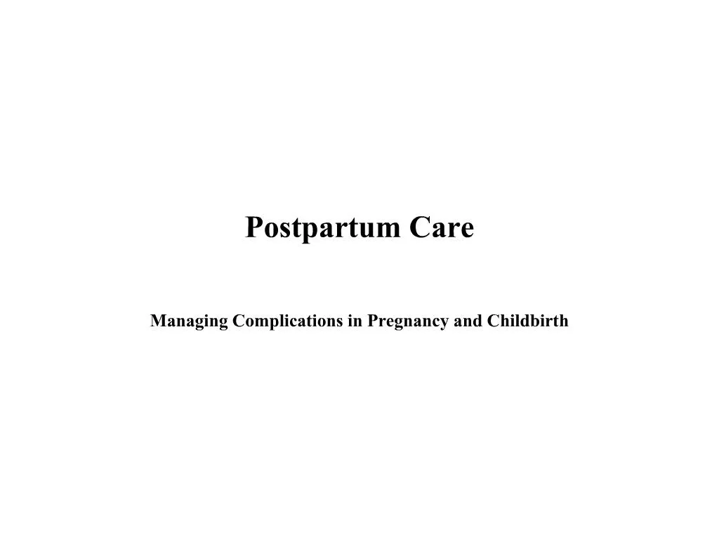 Ppt Postpartum Care Powerpoint Presentation Free Download Id 526615