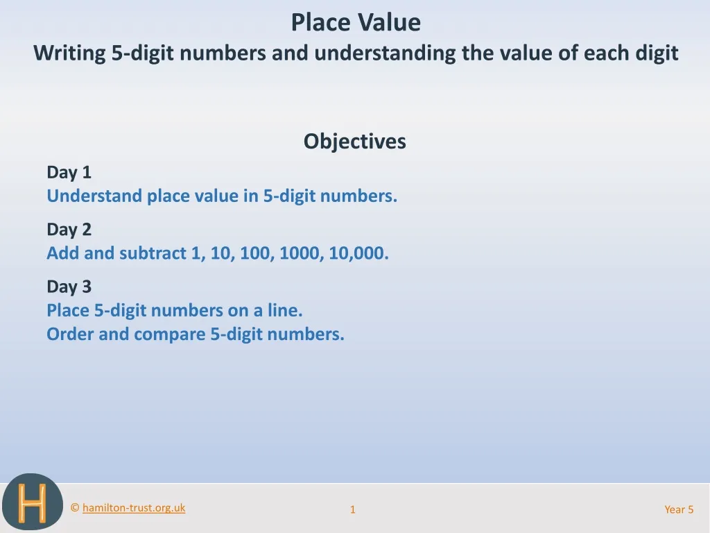 place value writing 5 digit numbers n.