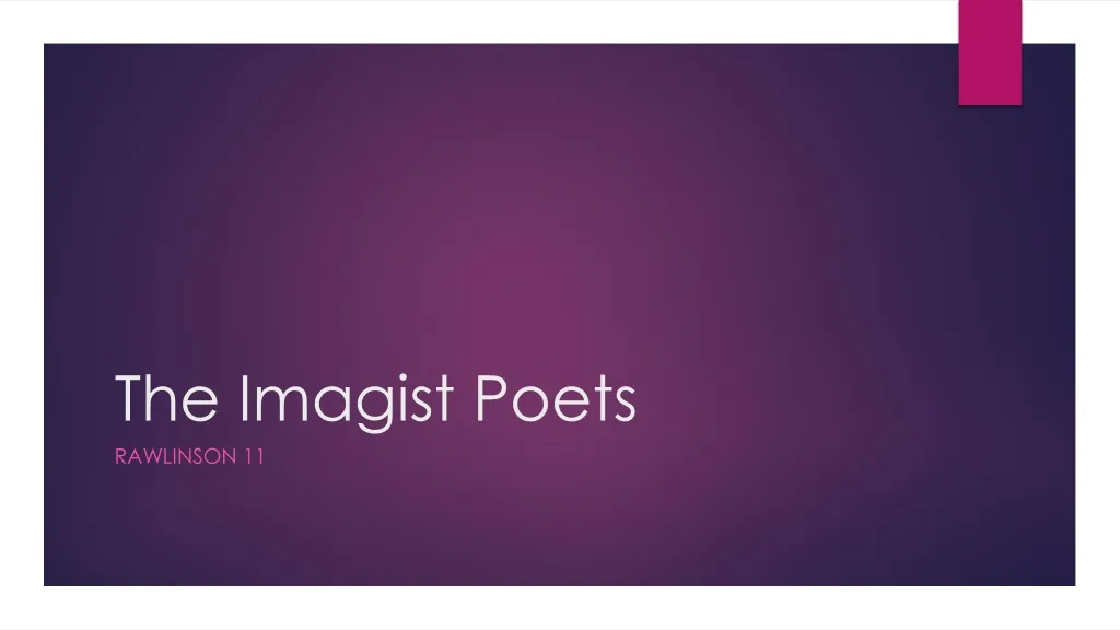 the imagist poets n.