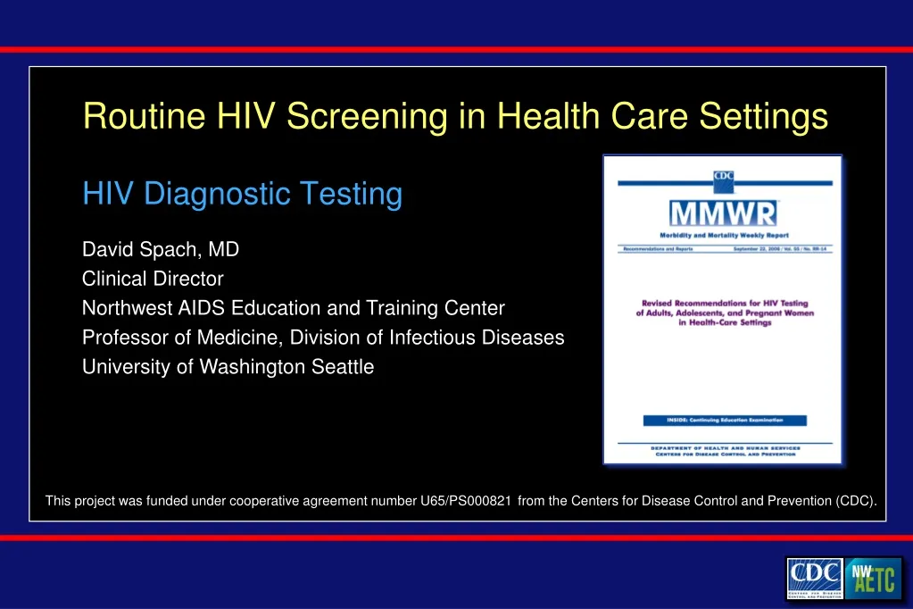 routine hiv screening in health care settings n.