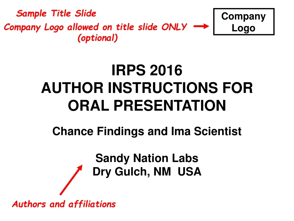 irps 2016 author instructions for oral presentation n.