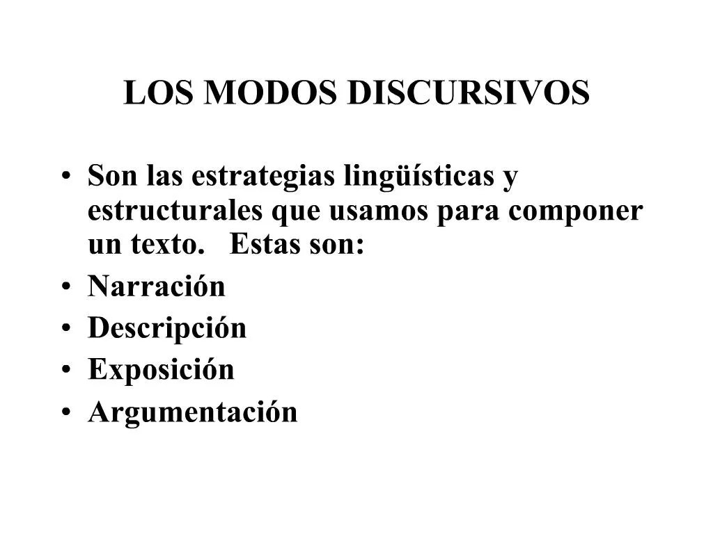 PPT - LOS MODOS DISCURSIVOS PowerPoint Presentation, free download -  ID:530523