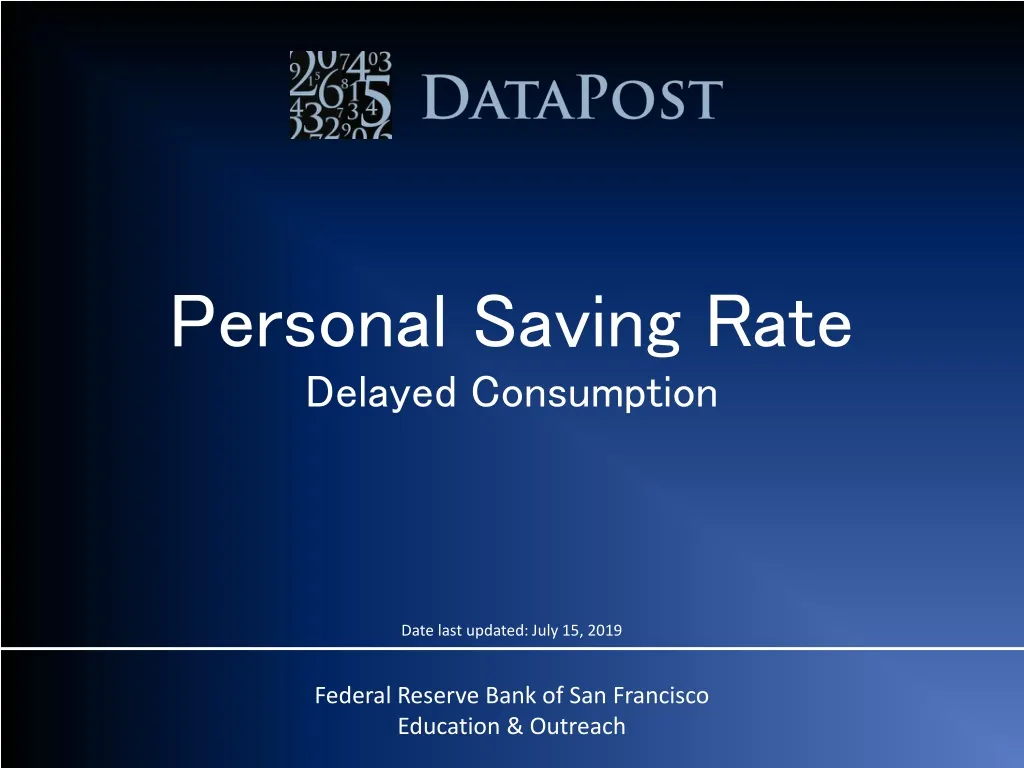 personal saving rate delayed consumption n.