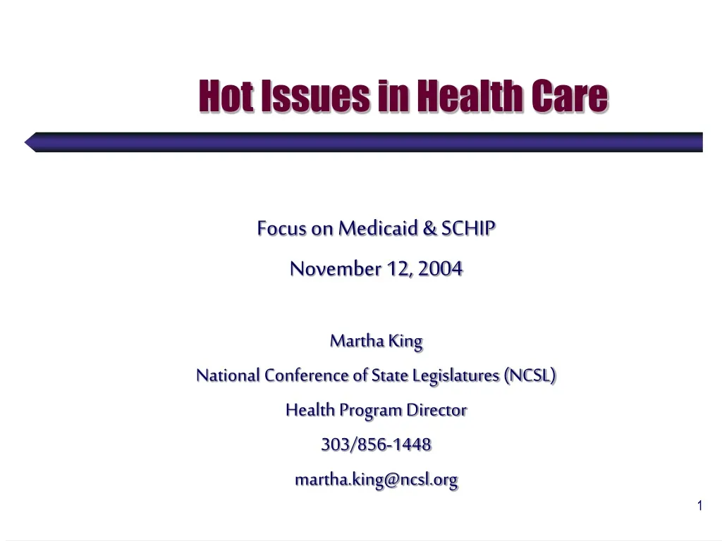 hot issues in health care n.