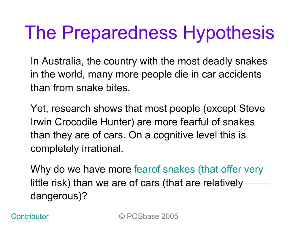 preparedness hypothesis definition psychology