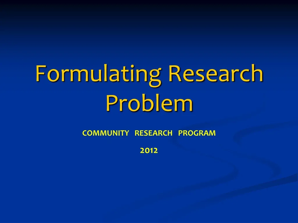 formulating research problem n.