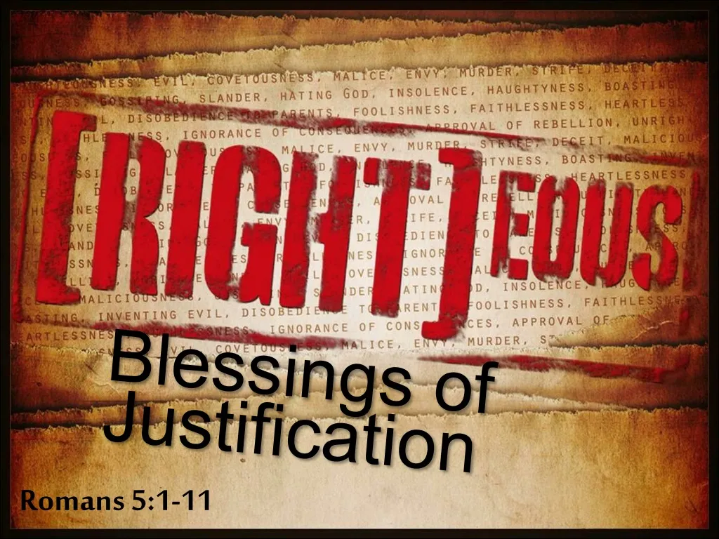 blessings of justification n.