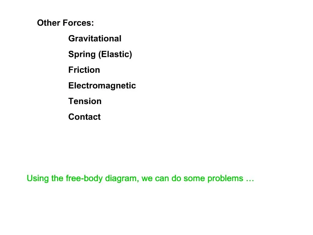 PPT Other Forces Gravitational Spring Elastic Friction