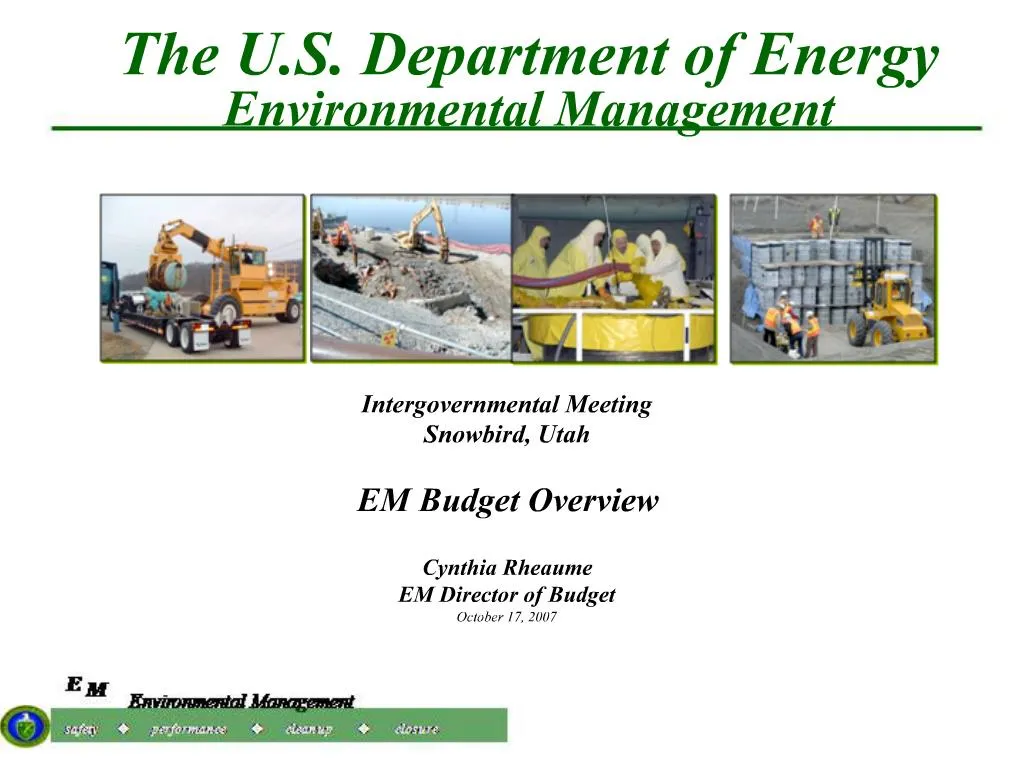PPT The U.S. Department of Energy Environmental Management PowerPoint