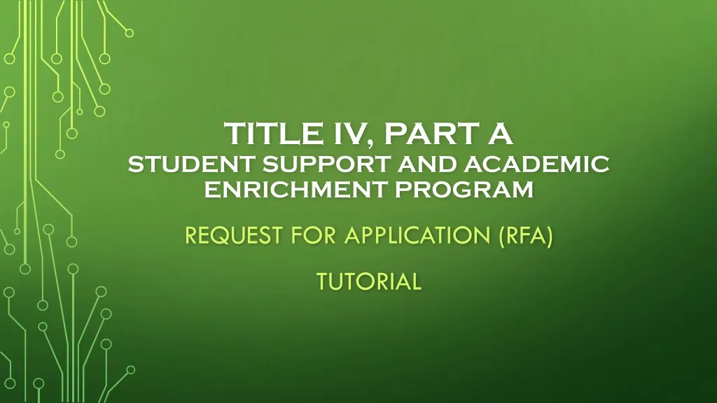 title iv part a student support and academic enrichment program n.