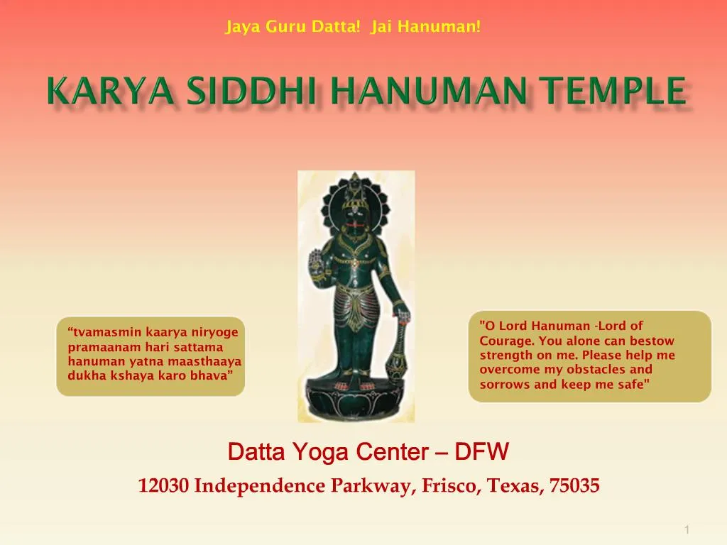 PPT - Karya Siddhi Hanuman Temple PowerPoint Presentation, free