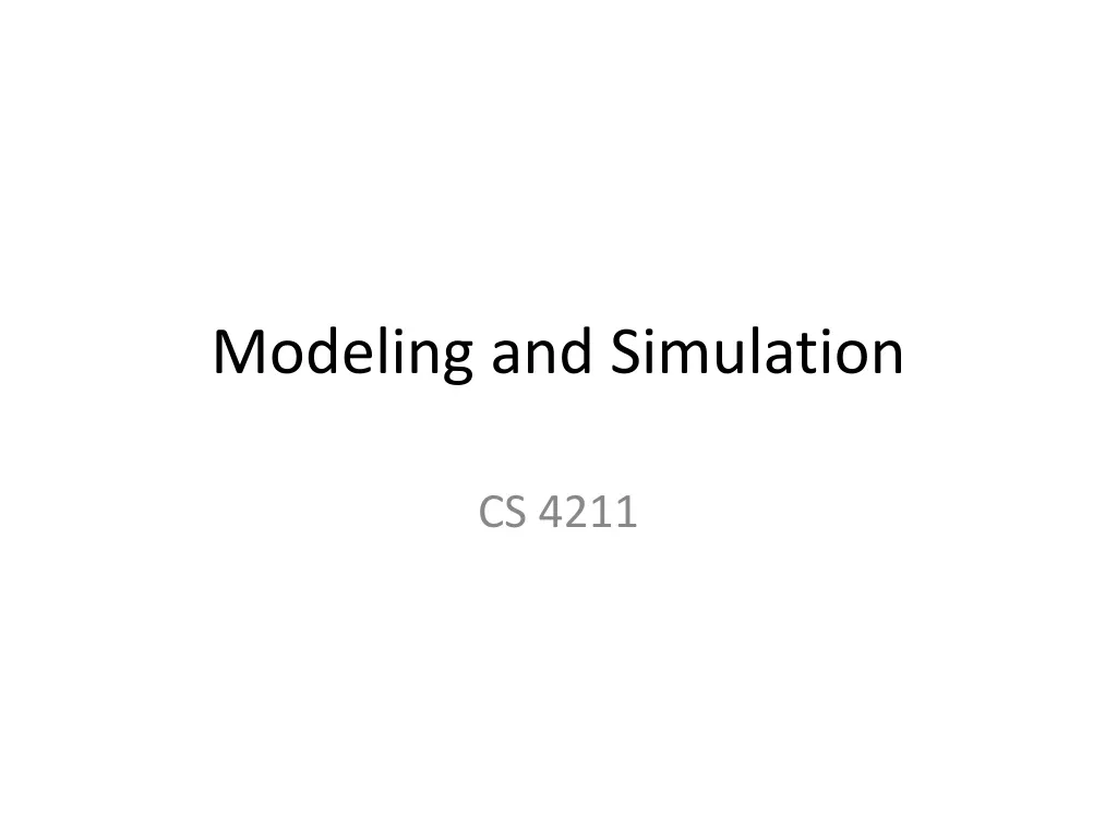modeling and simulation n.