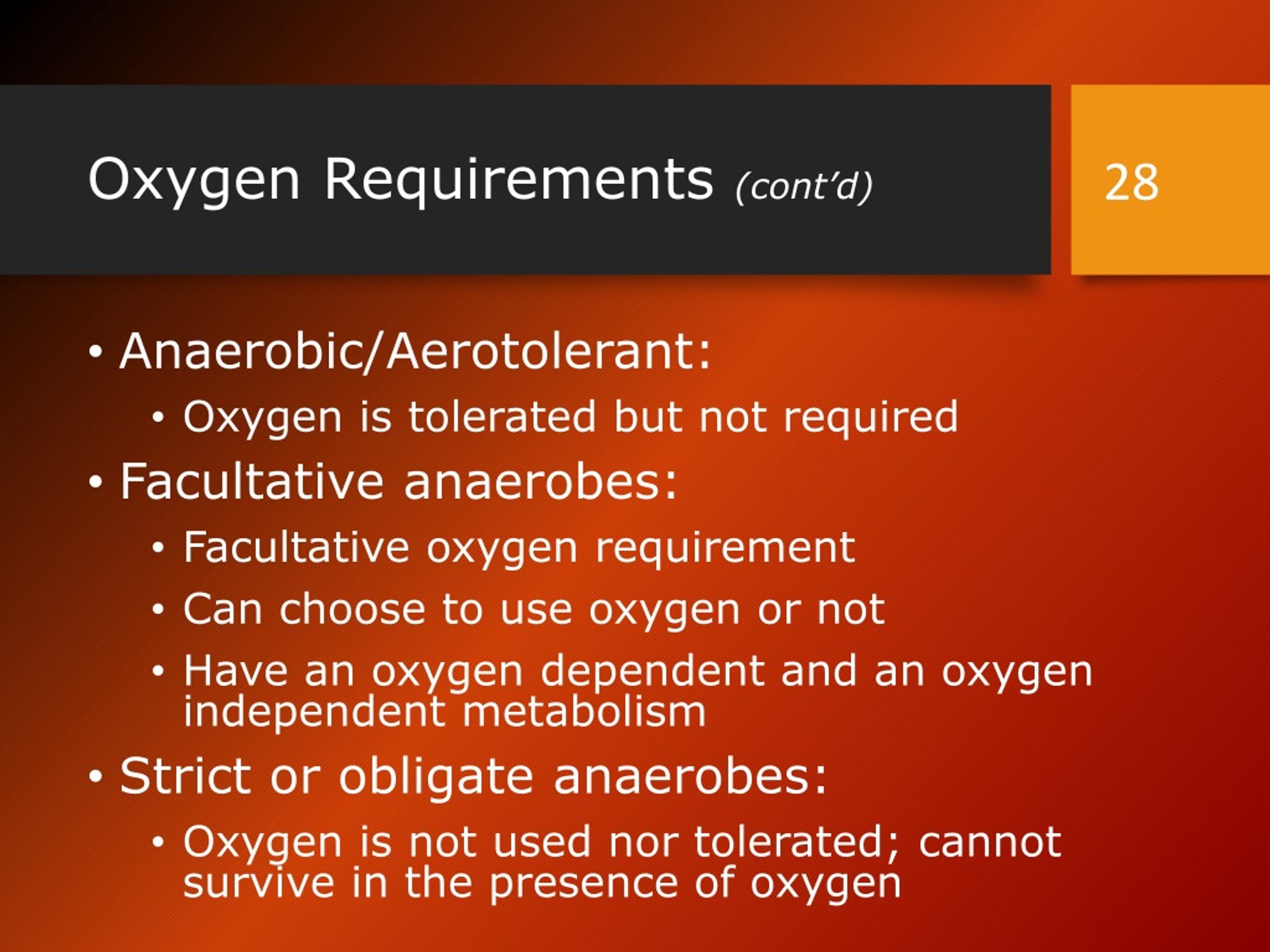 far aim oxygen requirements
