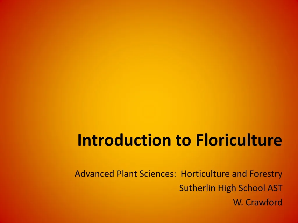 introduction to floriculture n.
