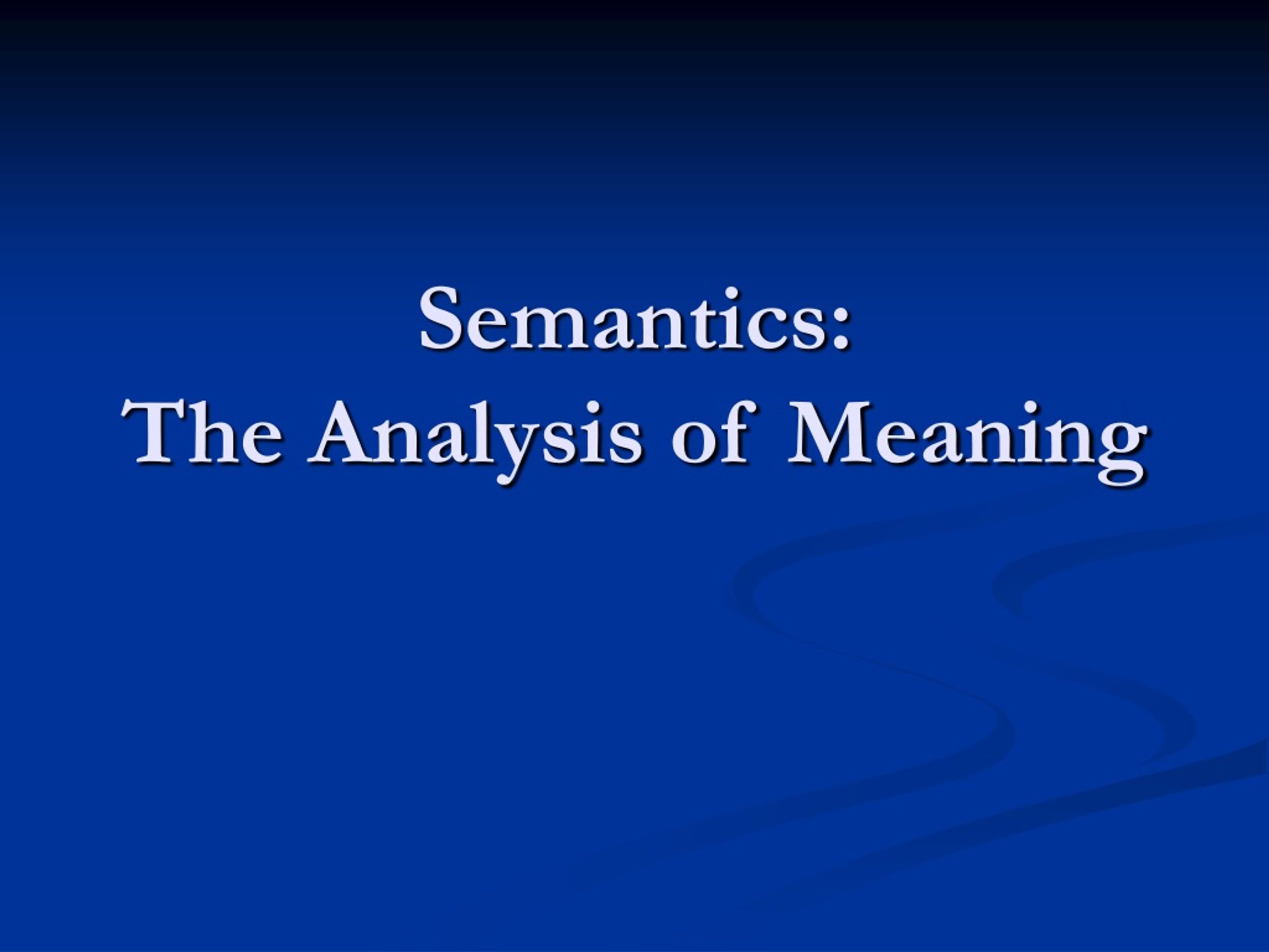 Analysis of meaning