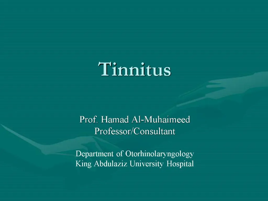 Ppt Tinnitus Powerpoint Presentation Free Download Id 546198