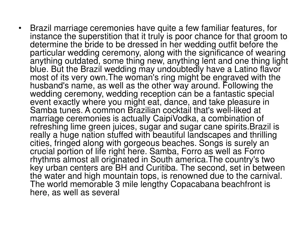 brazil marriage ceremonies have quite n.