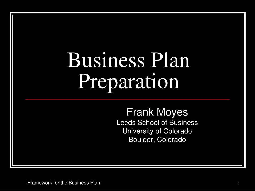 business plan preparation n.