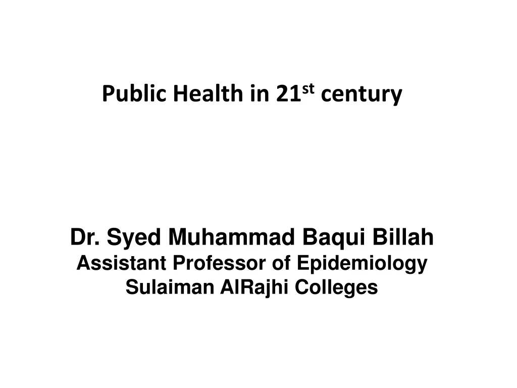 public health in 21 st century n.