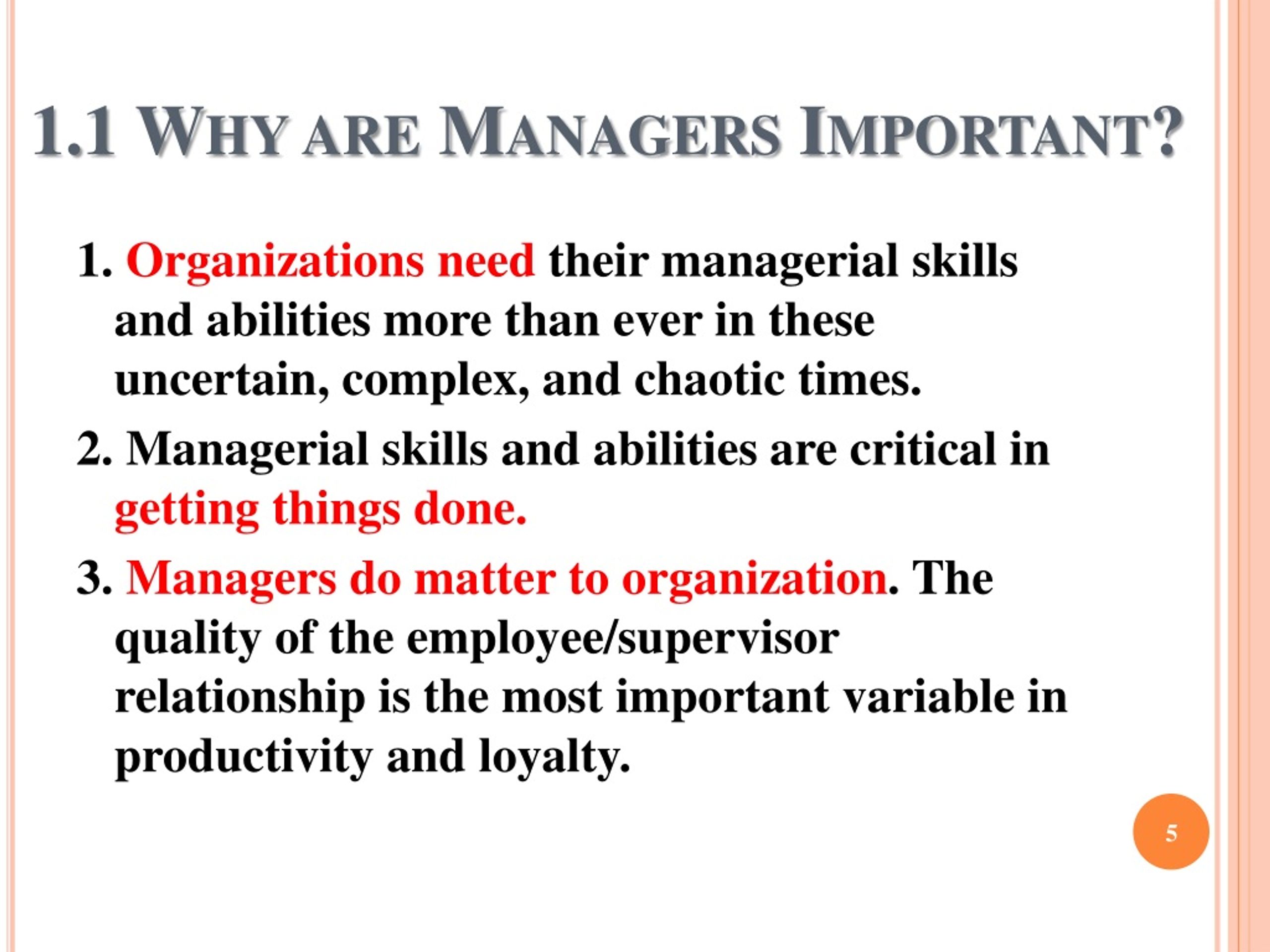 Why Are Managers Important