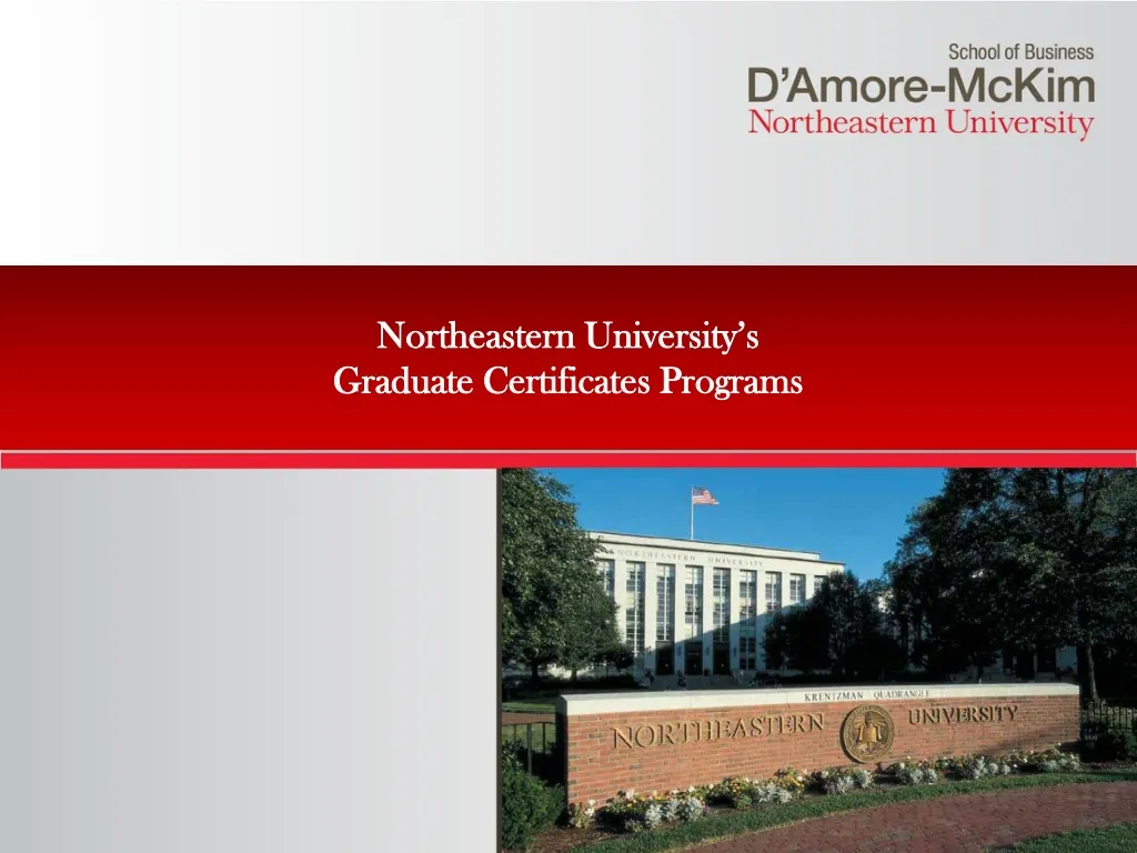 PPT Northeastern University’s Graduate Certificates Programs