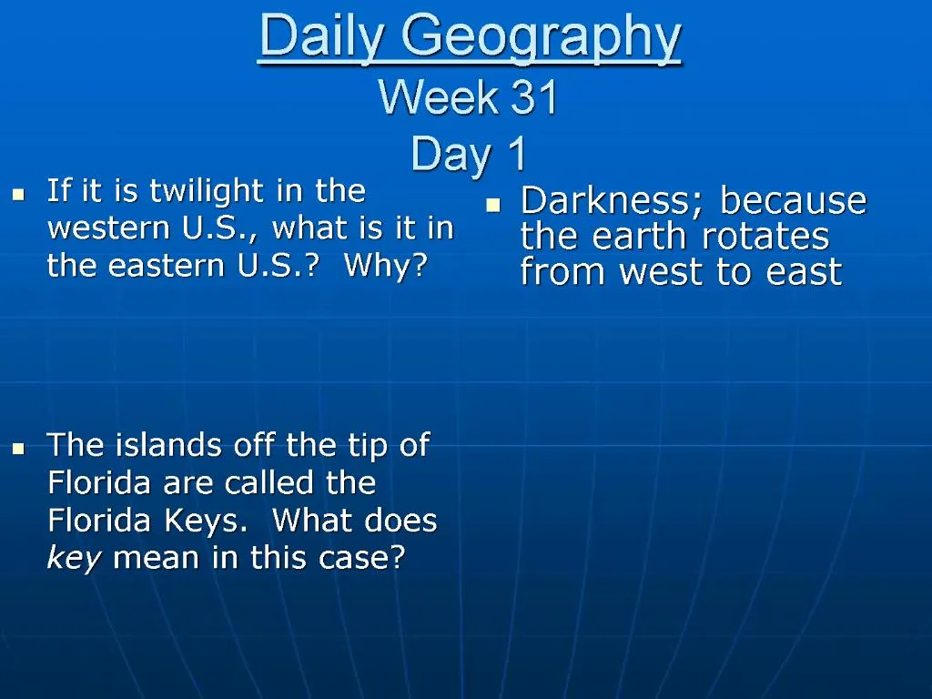 PPT Daily Geography Week 31 Day 1 PowerPoint Presentation, free