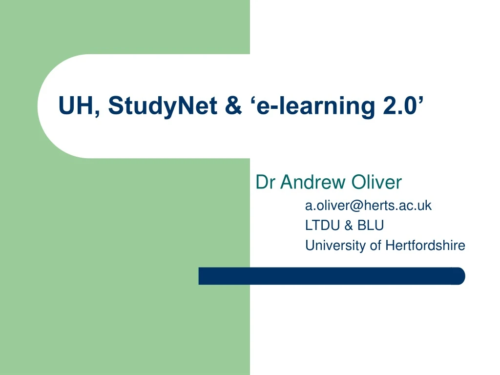 uh studynet e learning 2 0 n.