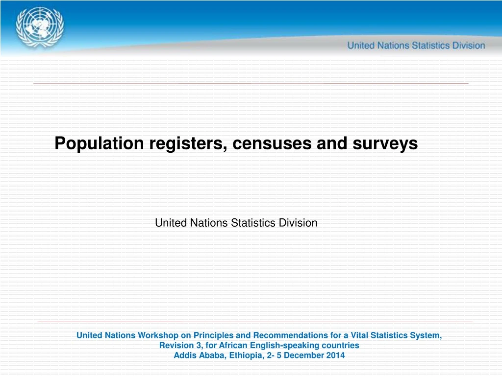population registers censuses and surveys united n.