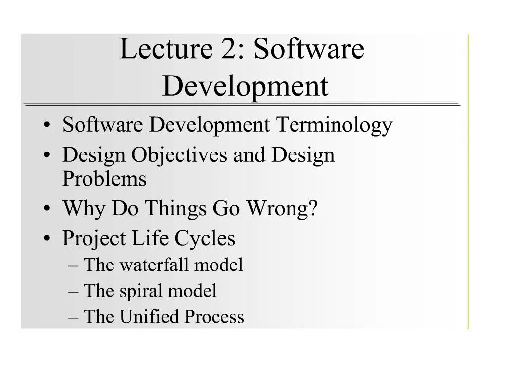 PPT - Lecture 2: Software Development PowerPoint Presentation, free ...