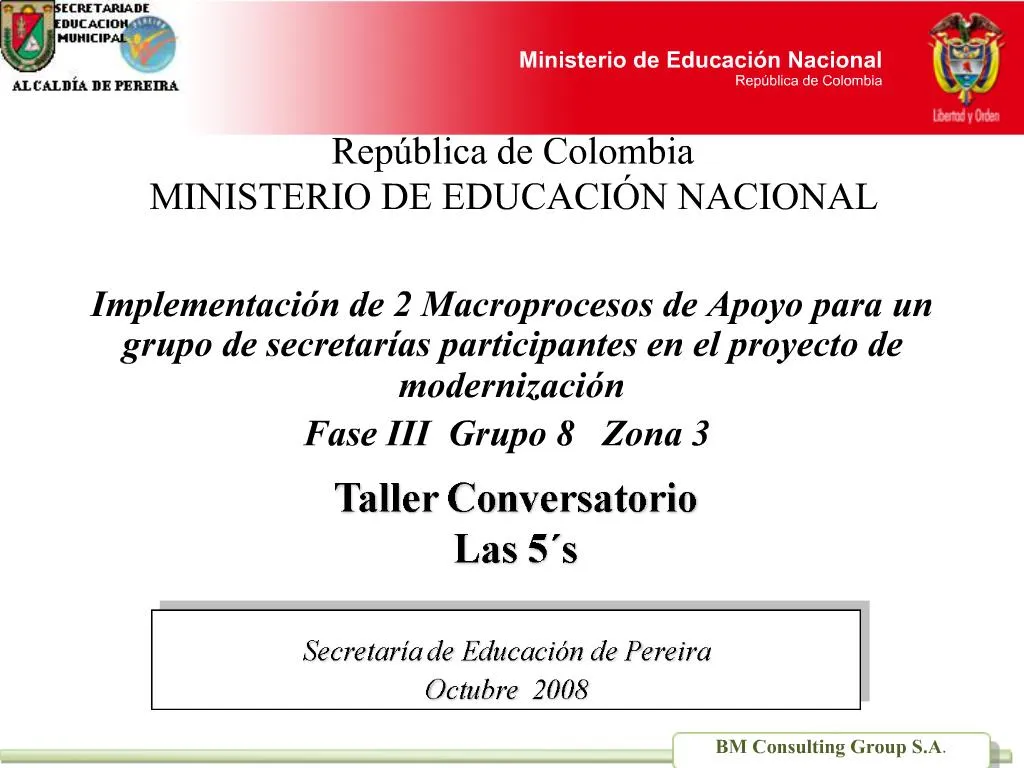 PPT - Rep Blica De Colombia MINISTERIO DE EDUCACI N NACIONAL PowerPoint ...