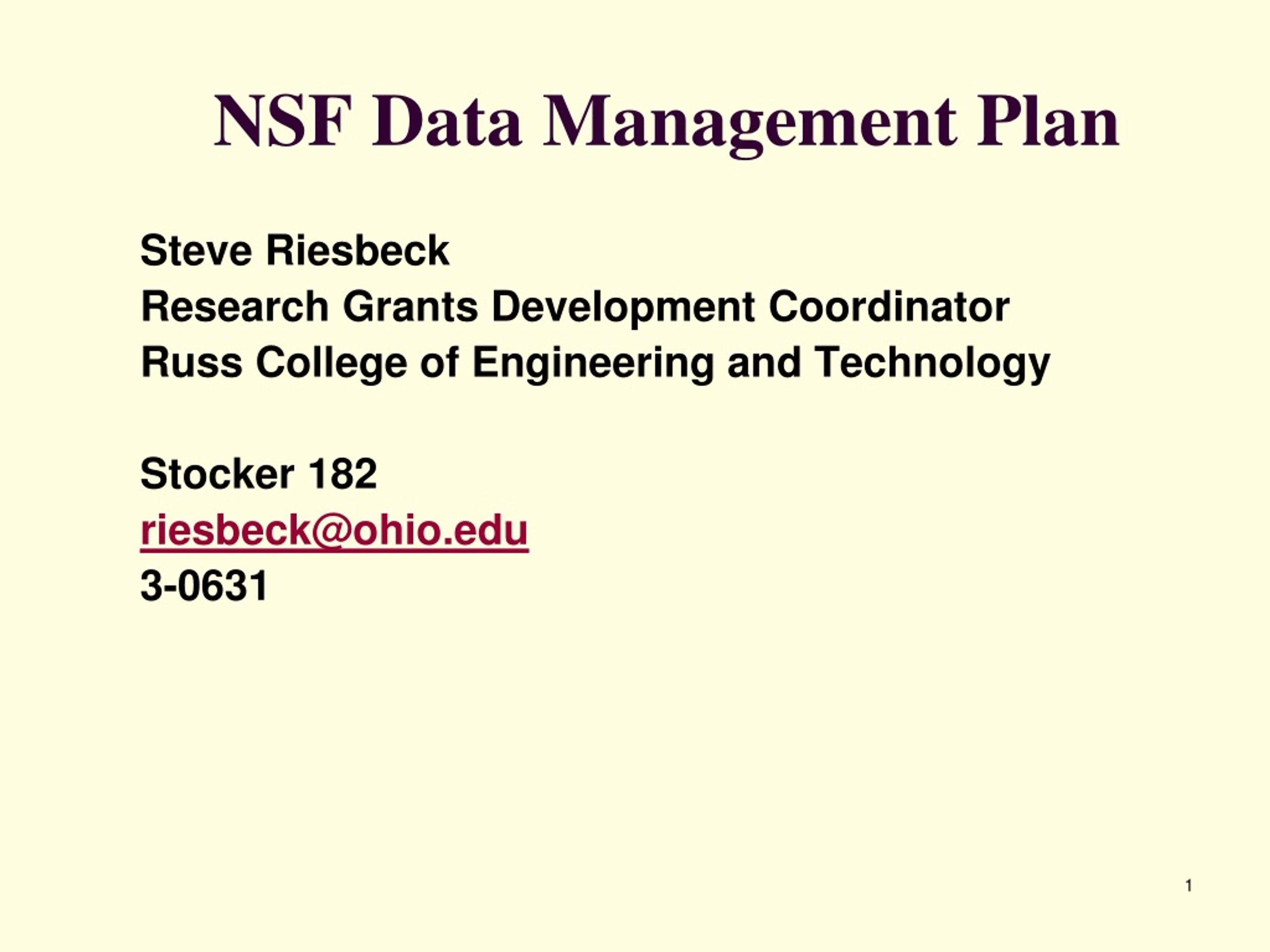 Ppt Nsf Data Management Plan Powerpoint Presentation Free Download Id555436 1929