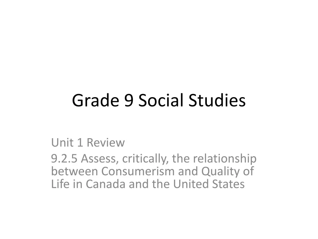 PPT Grade 9 Social Studies PowerPoint Presentation, free download