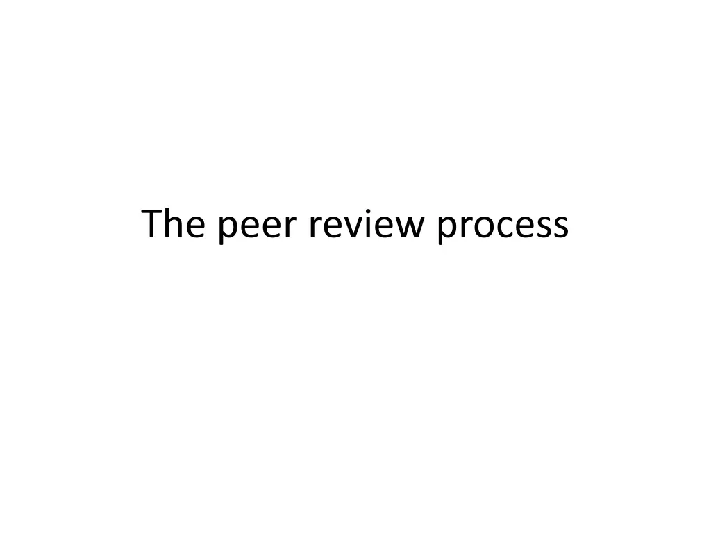 the peer review process n.