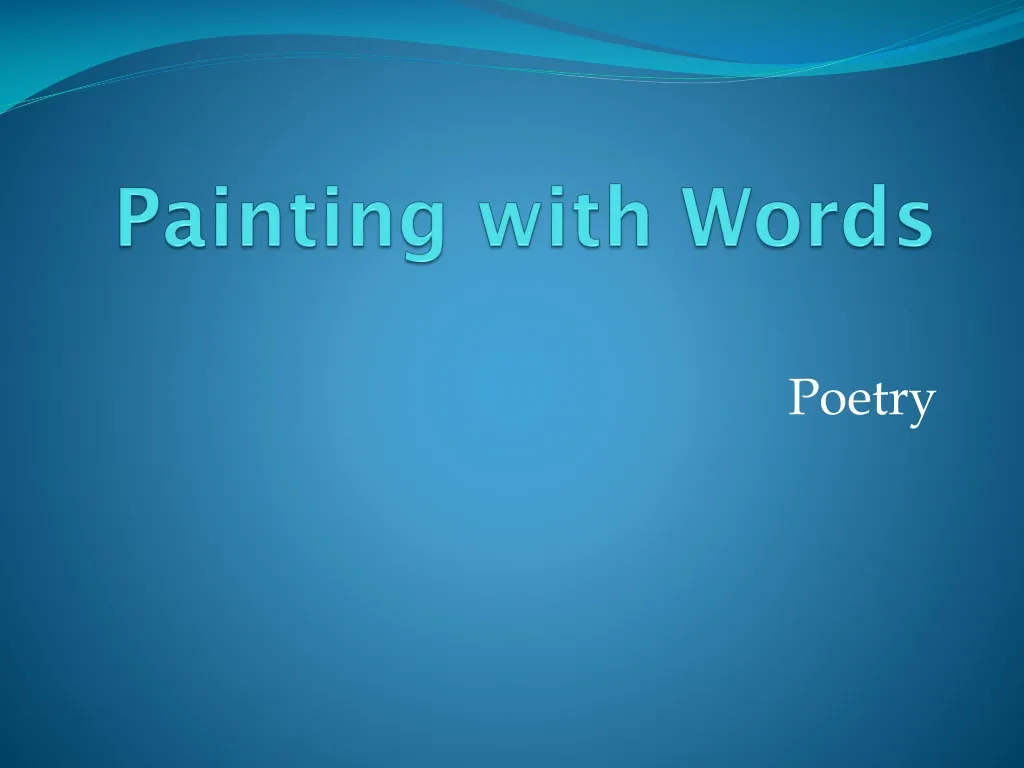 painting with words n.